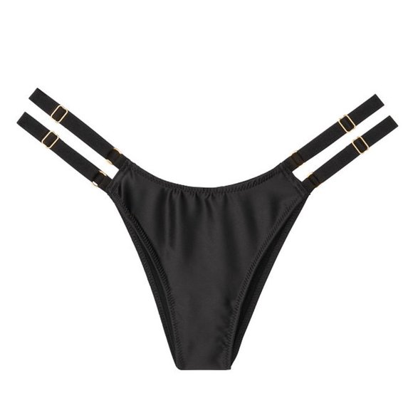 Victorias Secret BRAZILIAN Double Strap BLACK VS - Picture 1 of 4